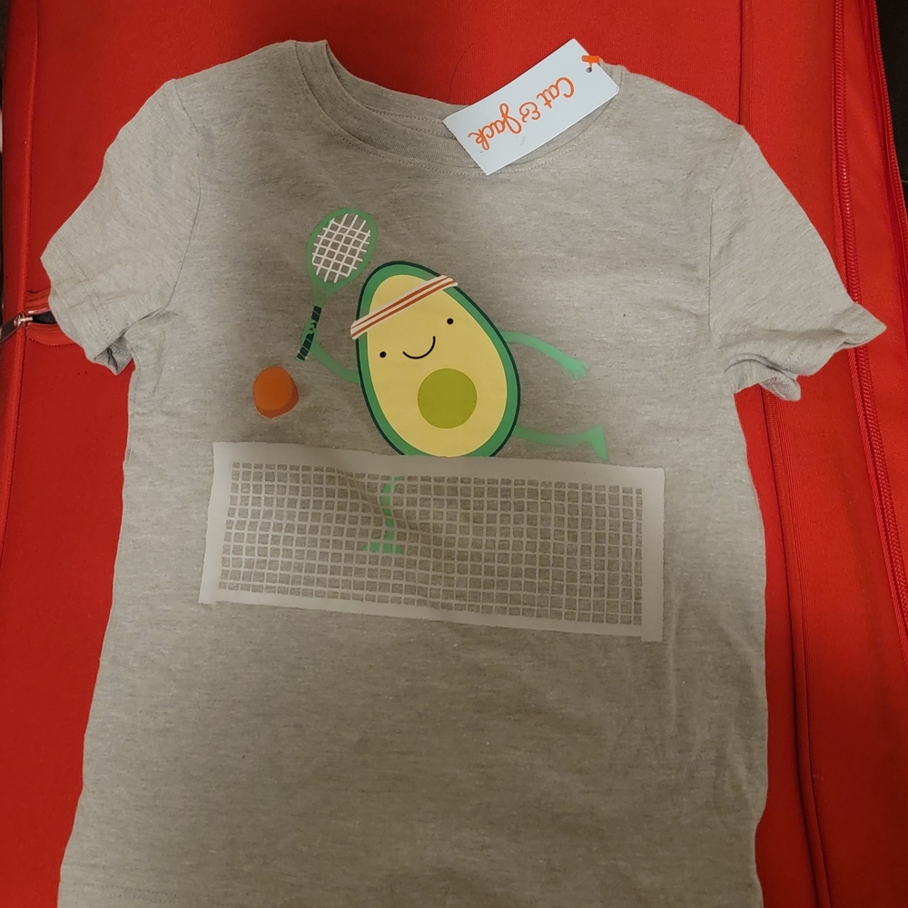 Gray Avocado Tennis Kids Shirt